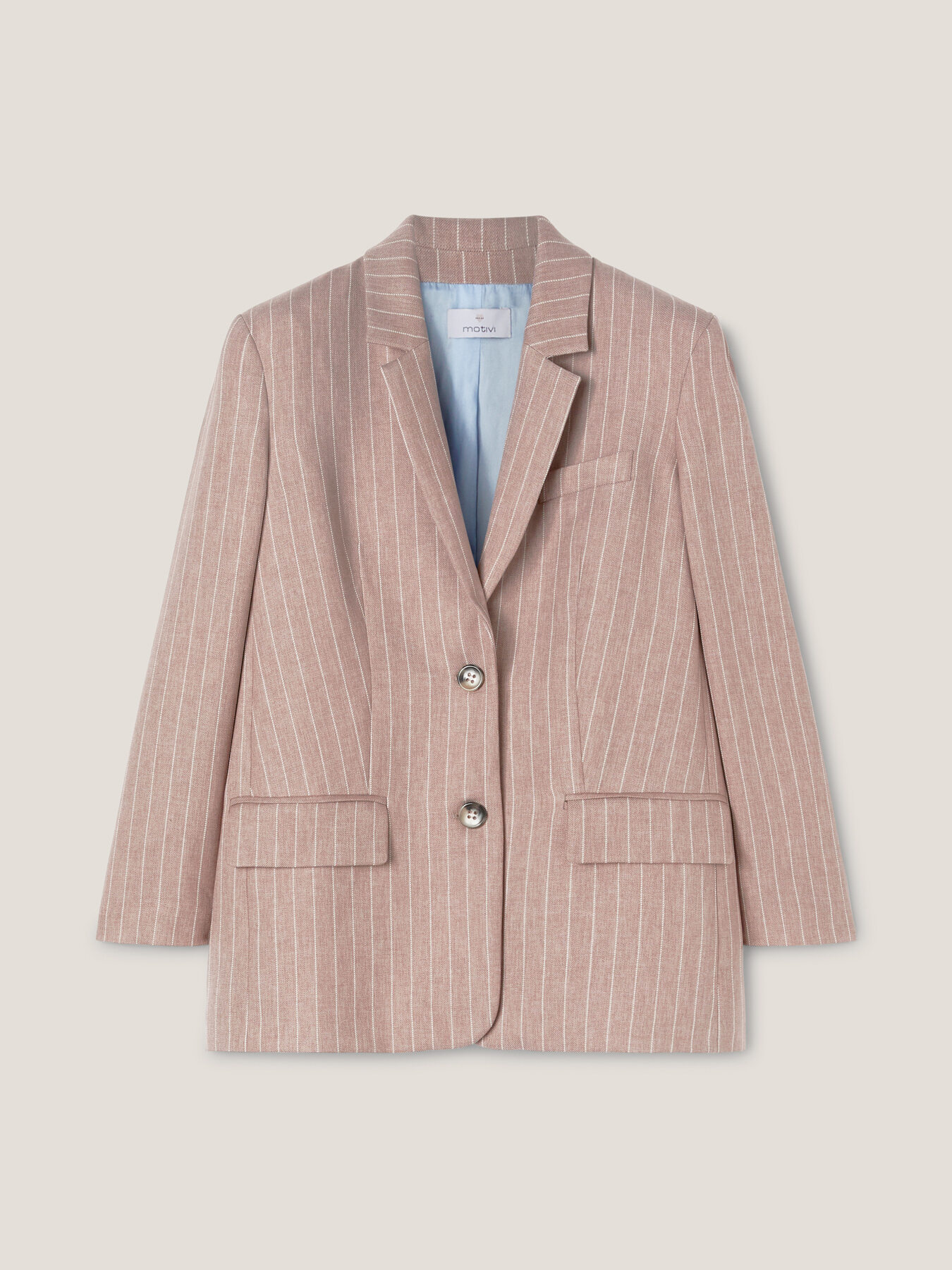 Blazer de botonadura simple a rayas diplom&aacute;ticas image number 4