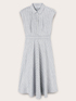 Linen blend pinstripe chemisier dress image number 4