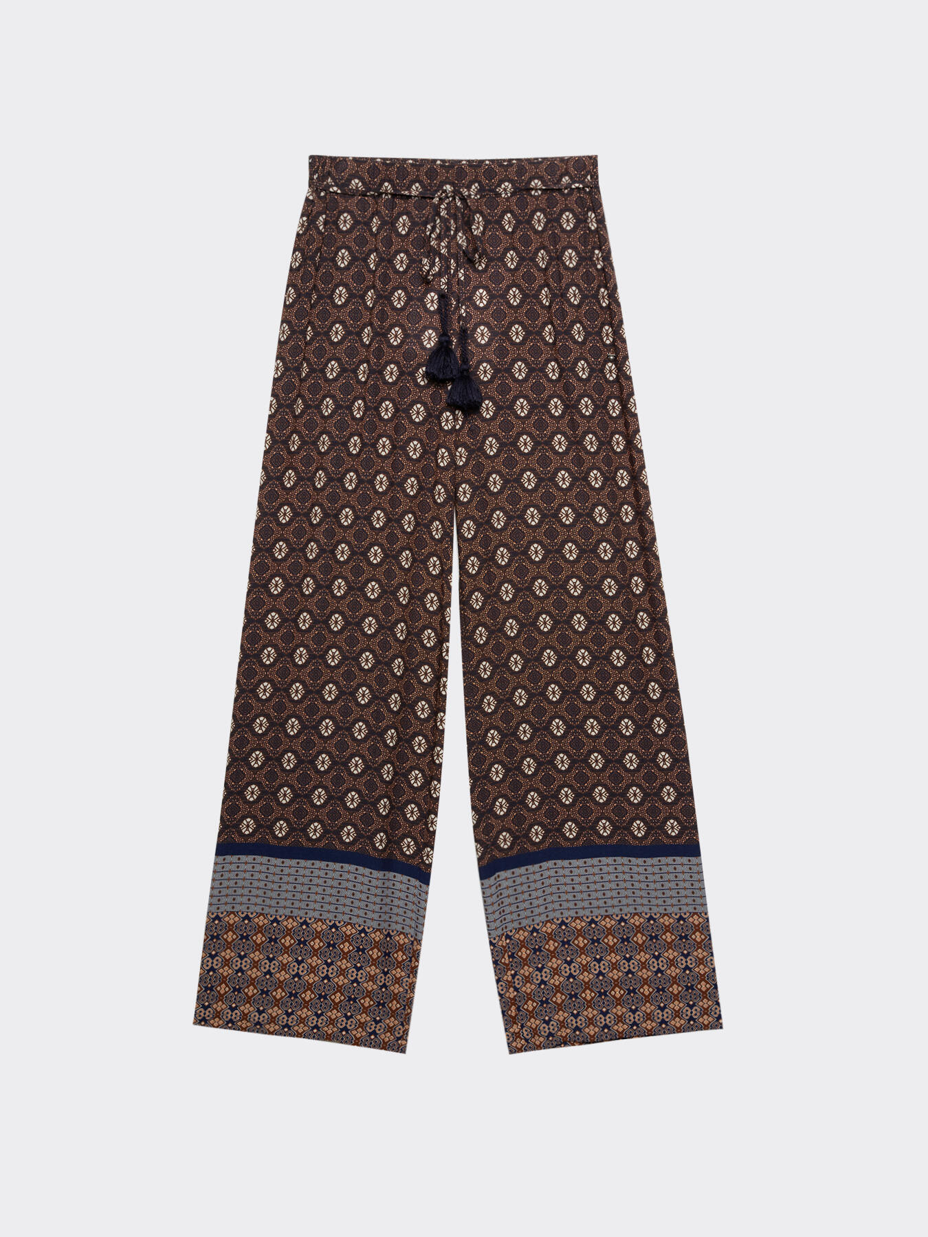 Pantalon large &agrave; motif ethnique image number 3