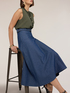 Paneled chambray skirt image number 3