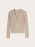 Short ribbed wool blend cardigan image number 4