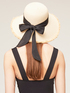 Straw summer hat with ribbon image number 3