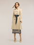 Mixed cotton drill trench coat with double belt image number 0