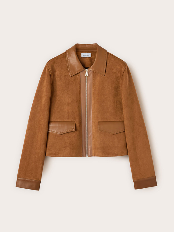 Kurze Jacke mit Rei&szlig;verschluss und Taschen