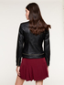 Faux leather jacket with zip feature image number 1