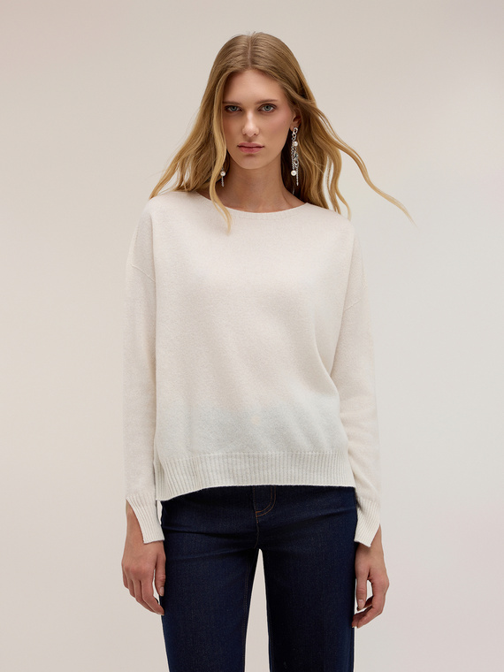 Wool boat-neck sweater