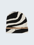 Zebra pattern cashmere blend cap image number 0