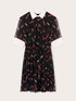 Robe chemisier en georgette motif rouge &agrave; l&egrave;vres image number 4
