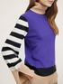 Sweater with striped sleeves image number 2