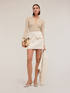 Short tweed lurex skirt image number 0