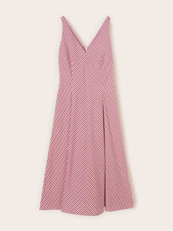 A-line striped poplin dress
