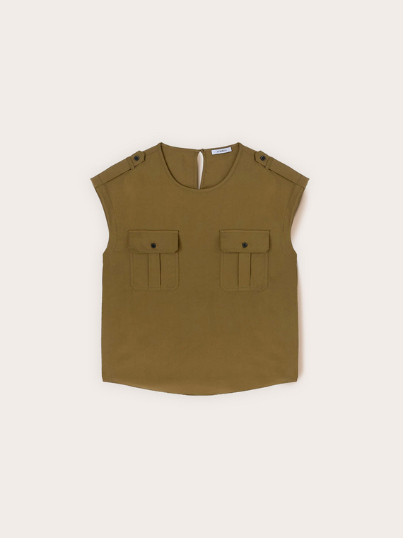 Blouse en viscose avec poches