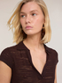 Knit polo with sequin trim image number 2