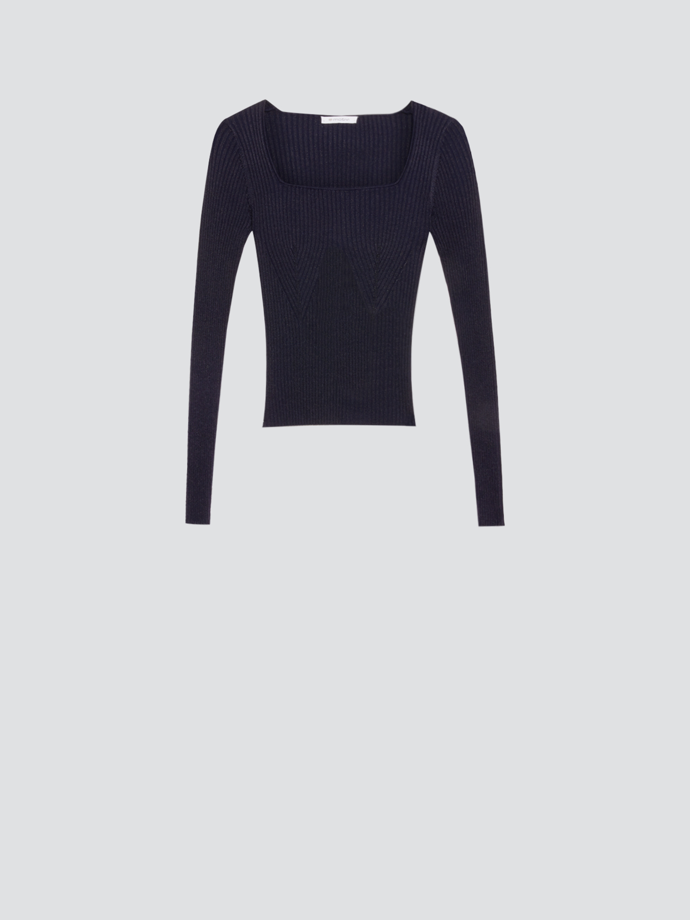 Maglia a coste con scollo quadrato image number 3