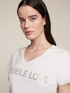 V-neck T-shirt with lettering image number 2