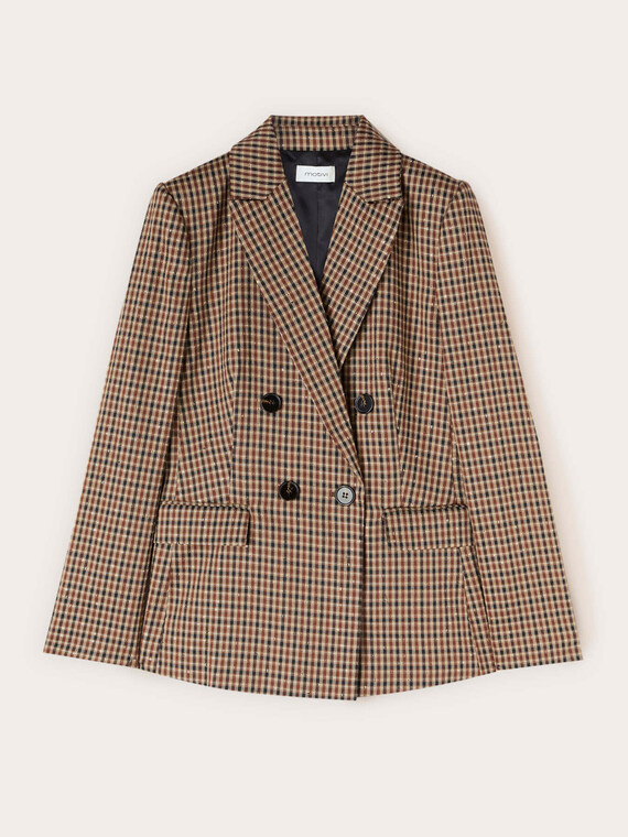 Blazer doppiopetto fantasia check lurex
