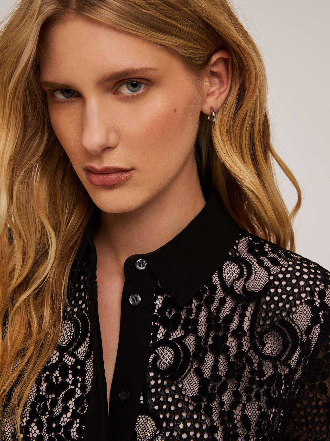 Vestito chemisier in pizzo macram&eacute; image number 3