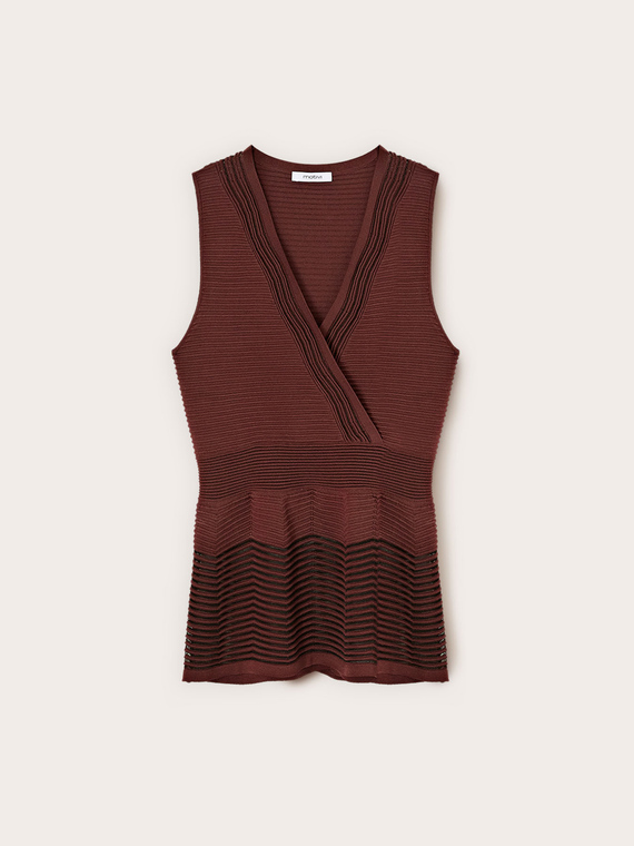 Top en tricot travaill&eacute;