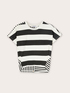 Asymmetric striped T-shirt image number 3