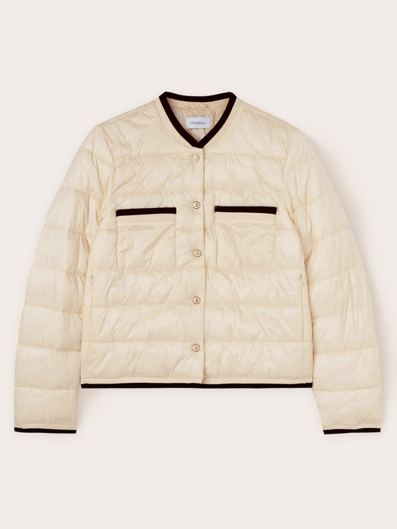 Padded puffer jacket with contrasting trim