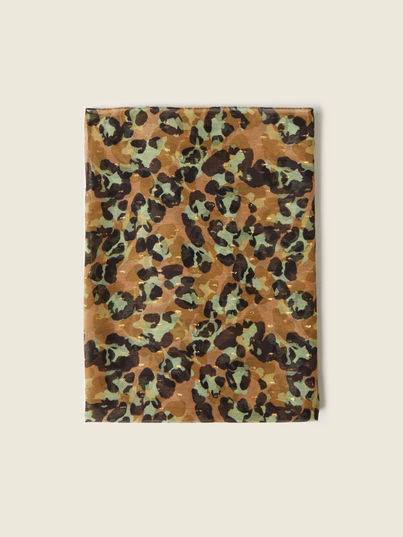 Leopard patterned crepon stole image number 0