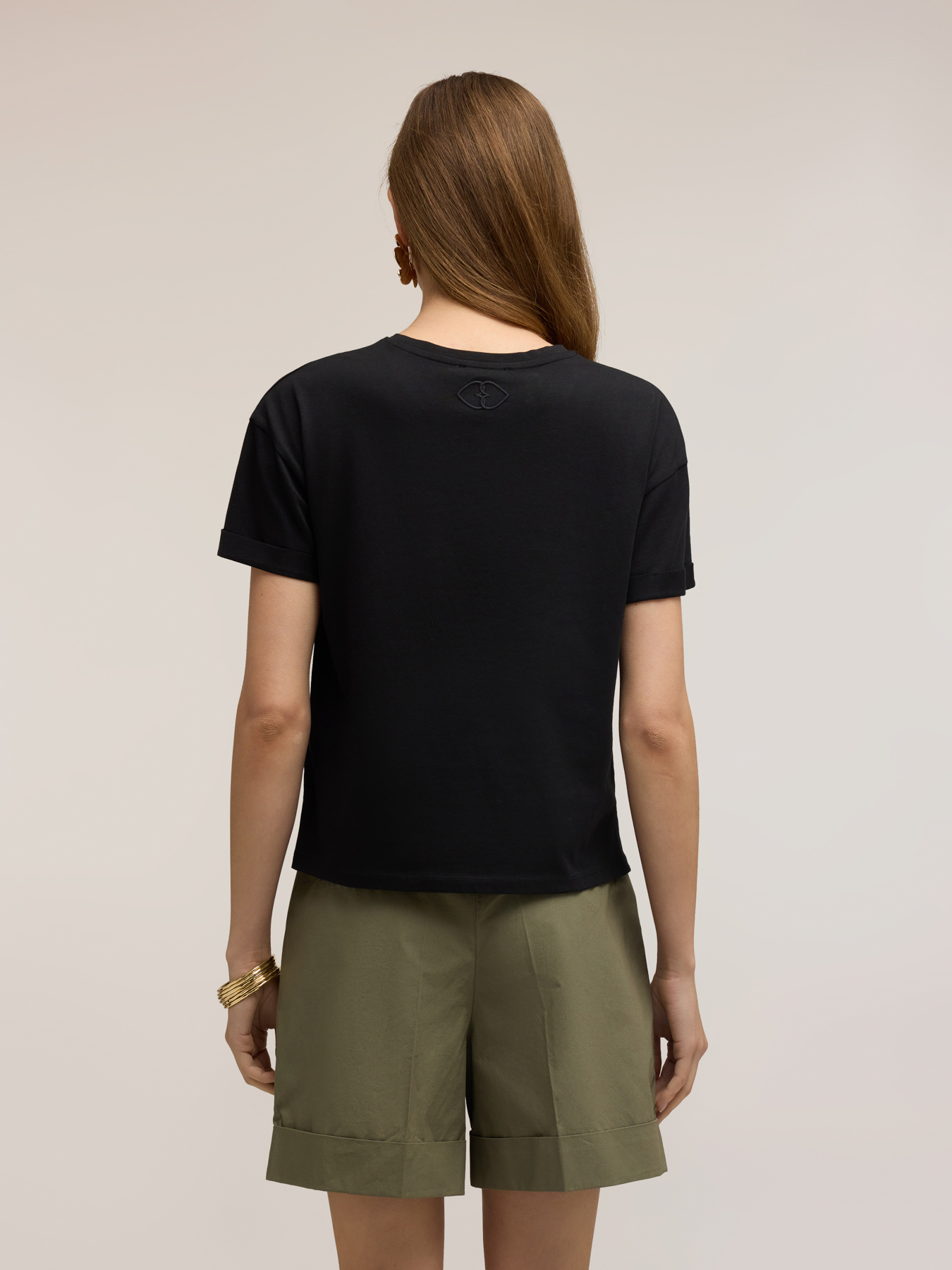 Boxy-T-Shirt mit gesticktem Logo image number 1