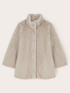 High-neck fur-effect coat image number 4