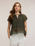 Blusa de muselina con lazos entrelazados image number 2
