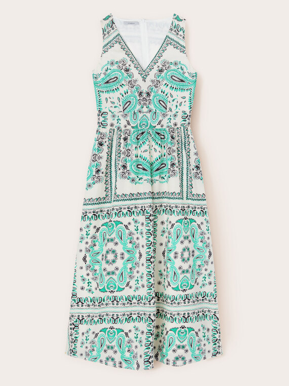 Midi-Kleid mit Foulard-Muster