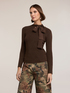 Gerippter Lurex-Pullover mit Schleife image number 0