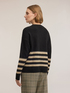 Striped sweater in wool lurex blend image number 1