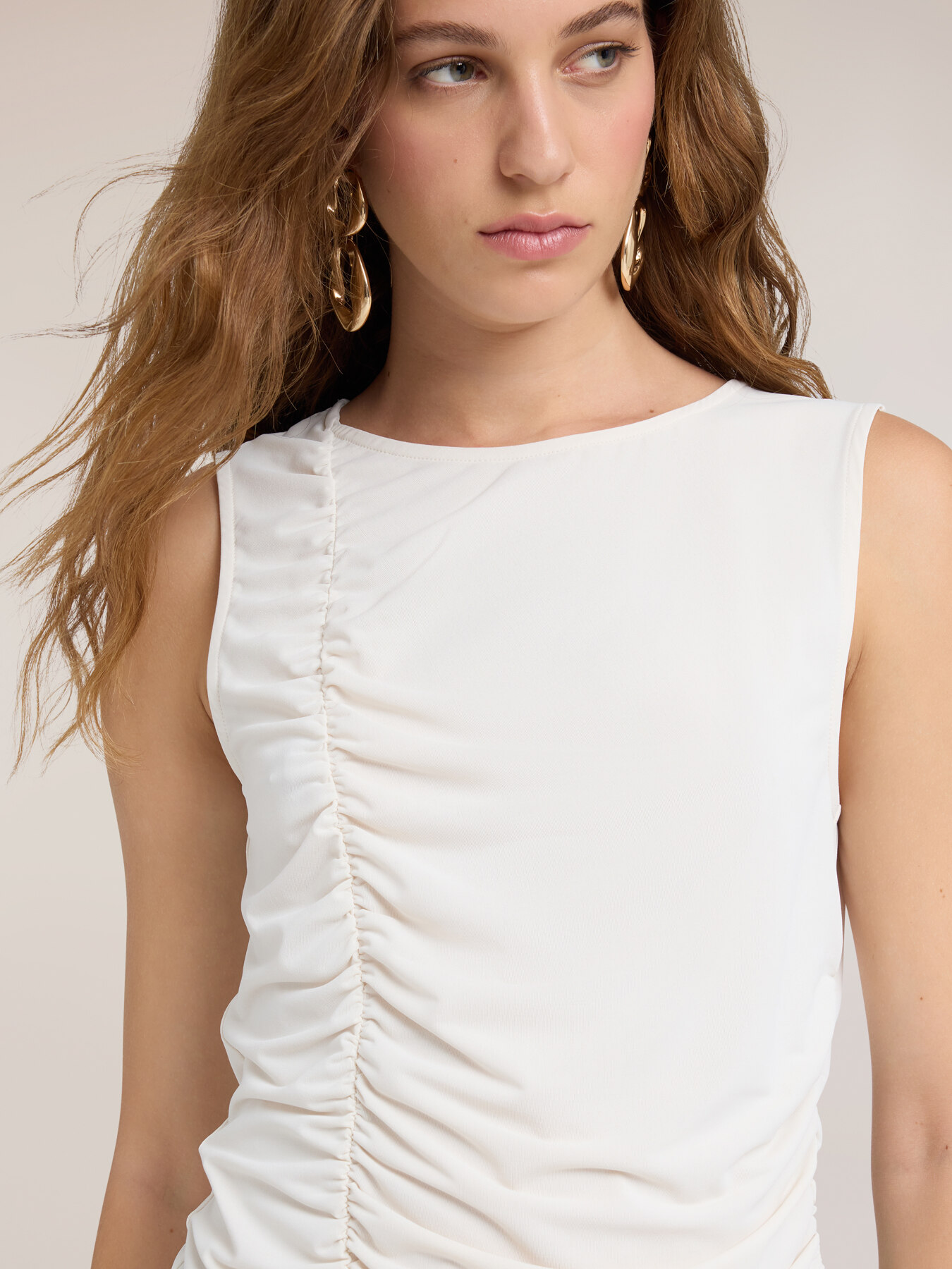Top en jersey avec drap&eacute; frontal image number 3
