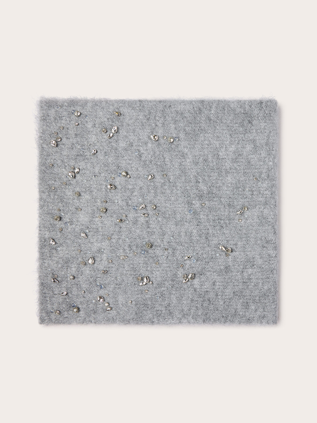 Wool-blend scarf with appliqu&eacute;s image number 1
