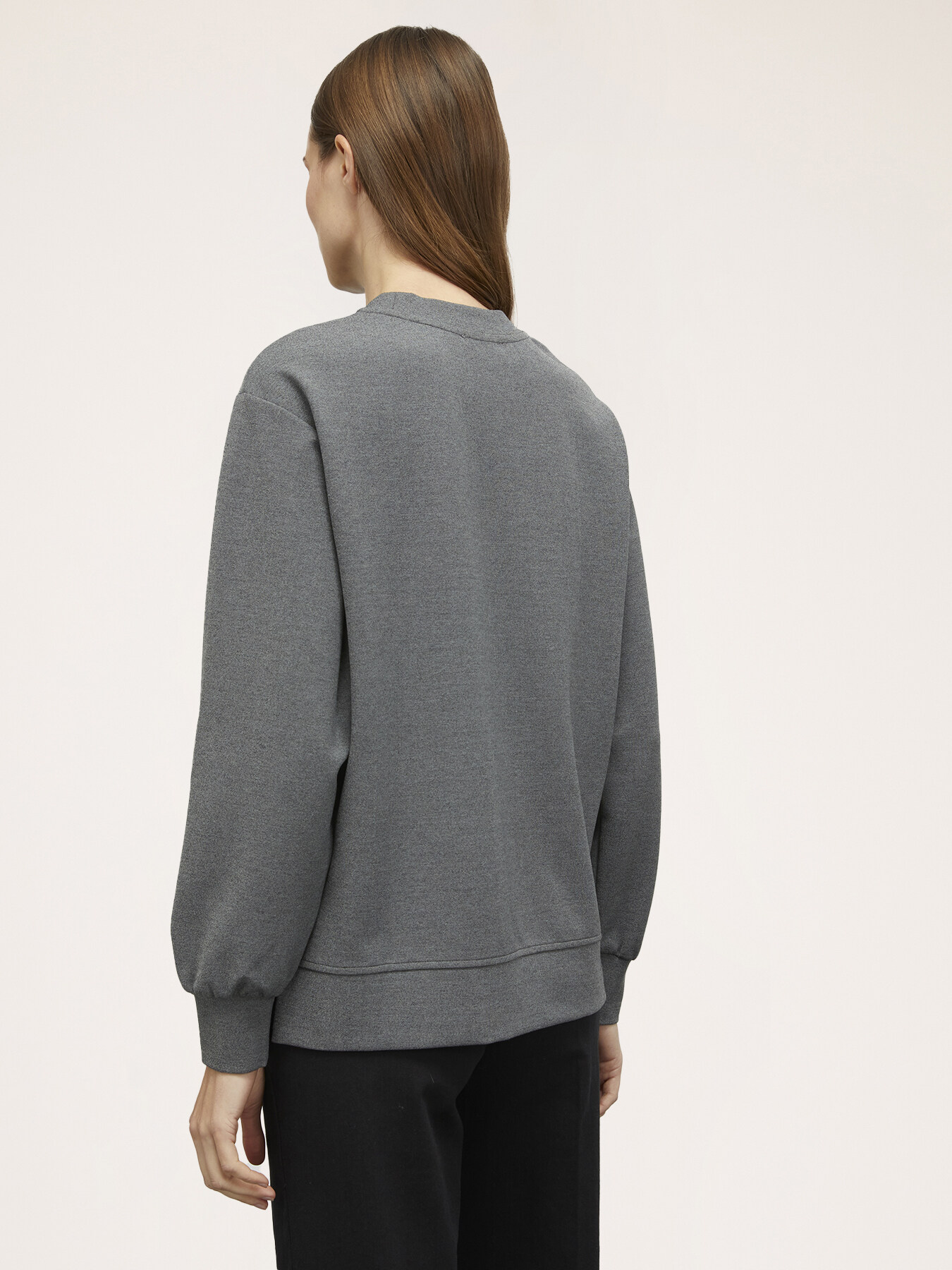 Milano knit fabric sweatshirt with button feature image number 1