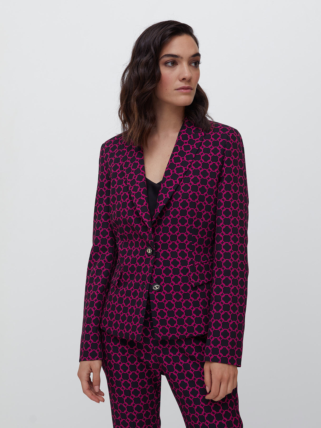 Chain pattern technical fabric blazer image number 0