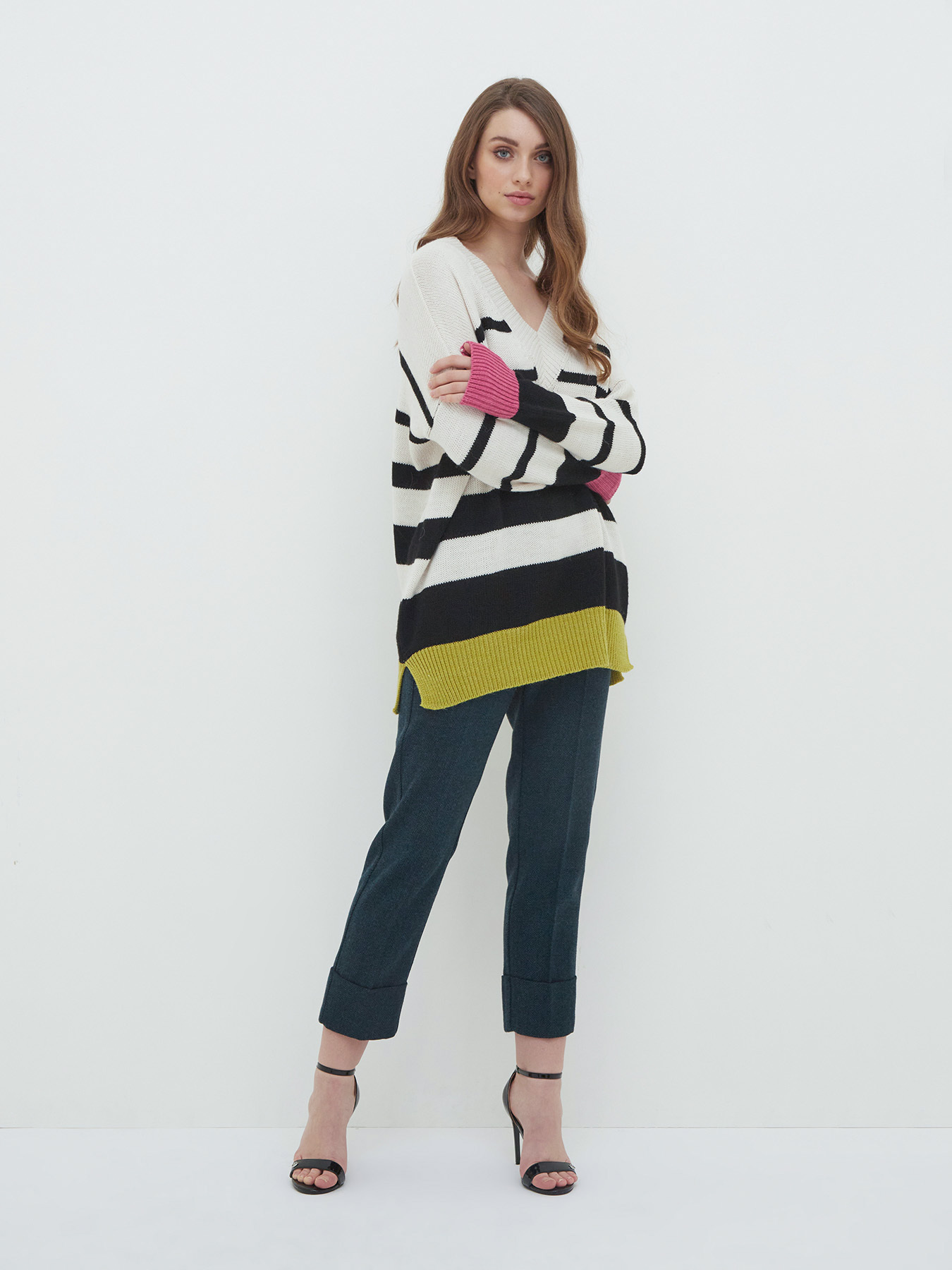 Wool blend stovepipe trousers image number 0