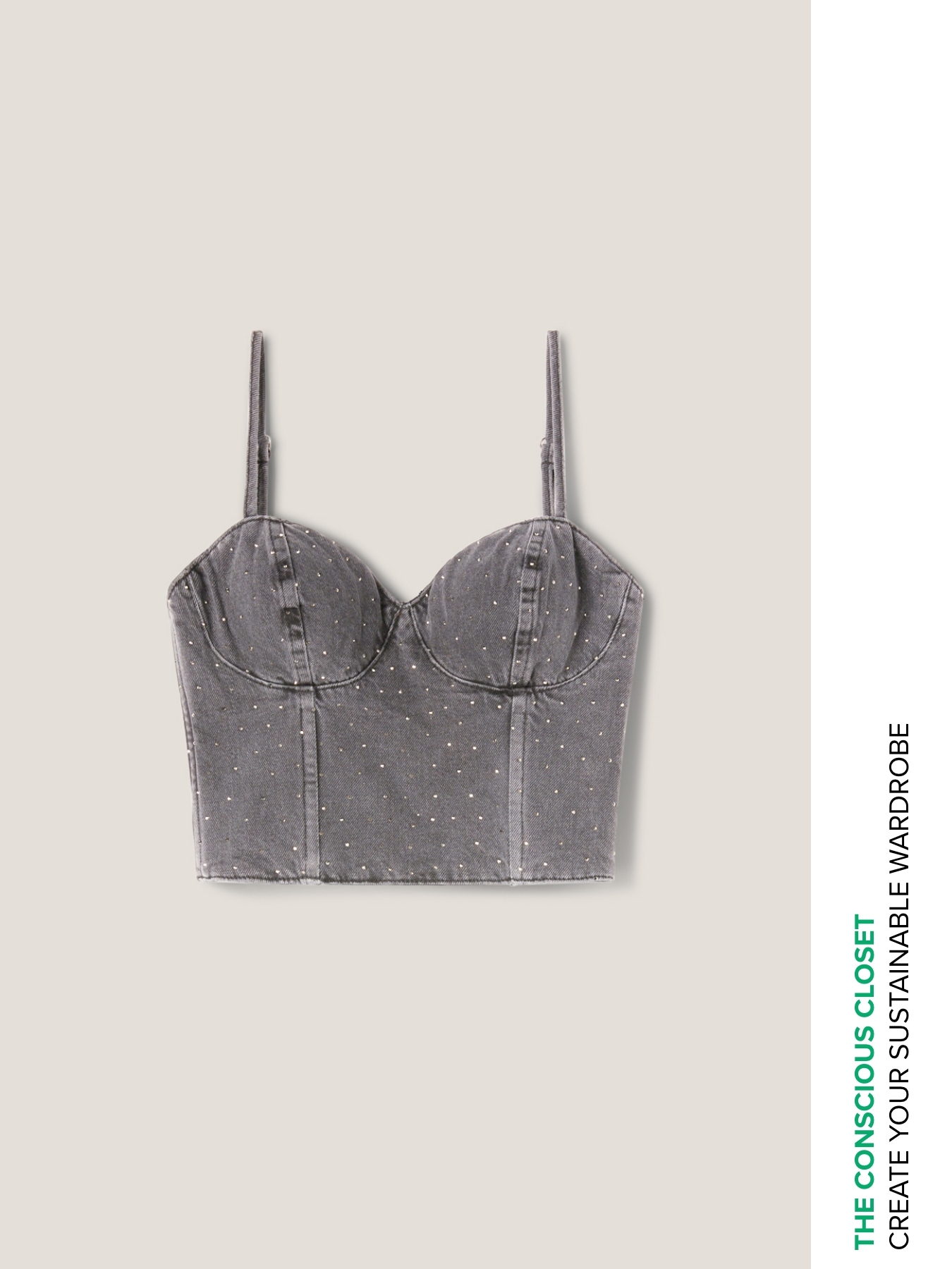 Top bustier in denim image number 4