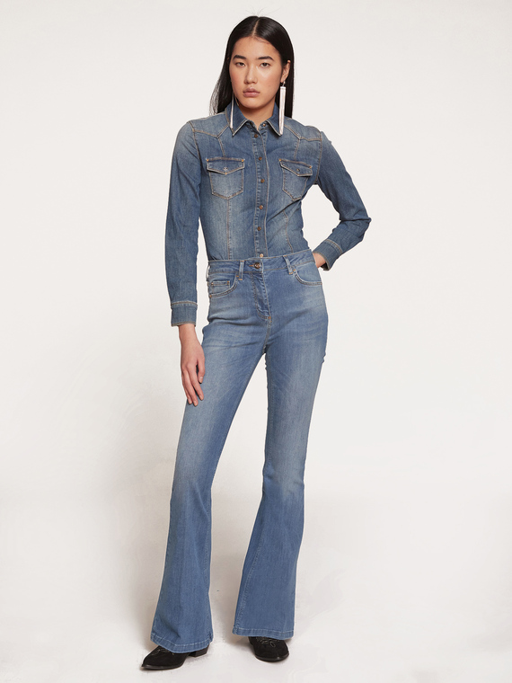 Motivi Jeans flare Elle high waist Donna Blu