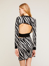 Zebra-patterned jacquard cut-out jumper image number 1