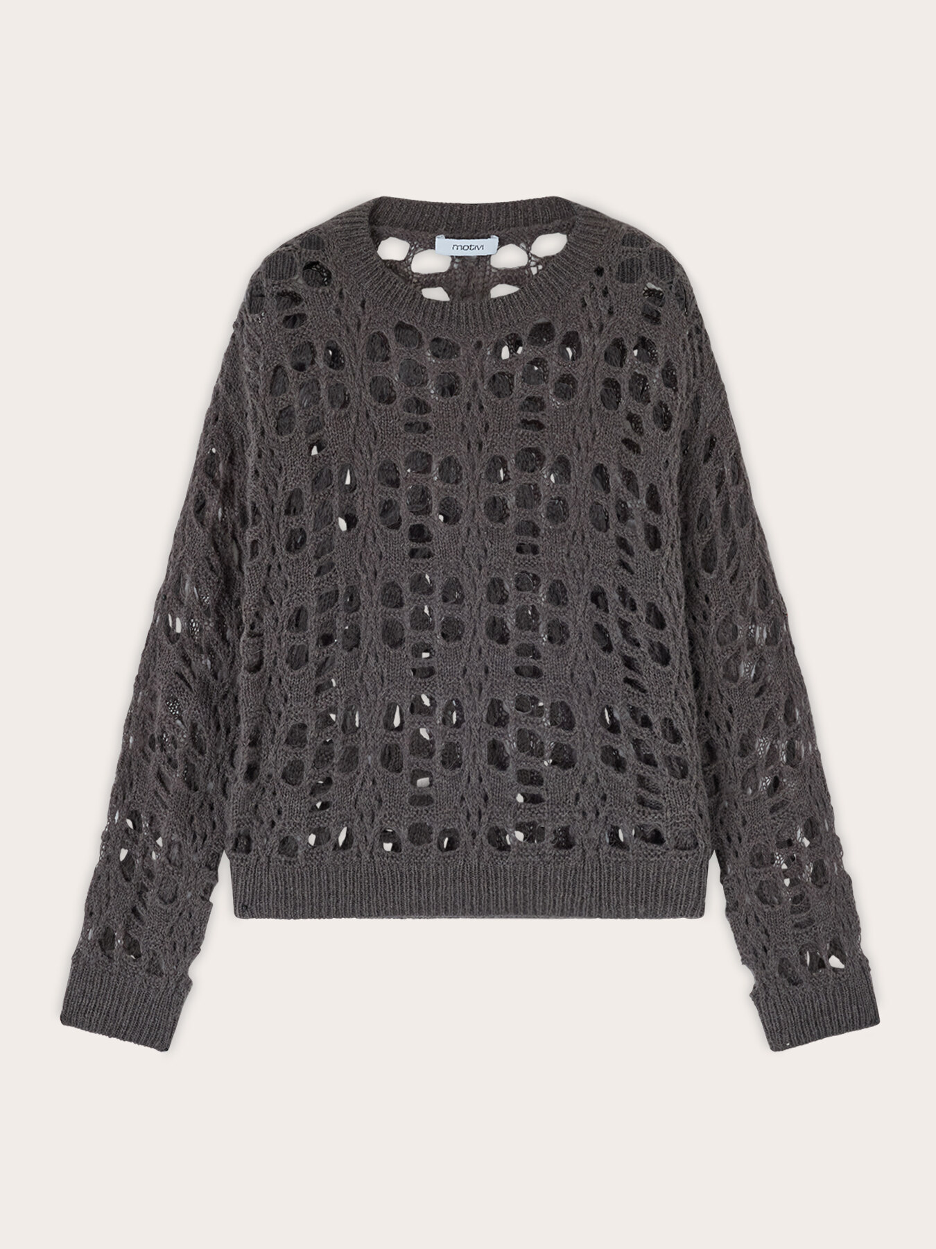 Openwork wool blend sweater image number 4