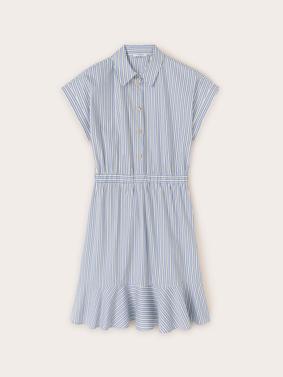 Rochie tip cămașă din bumbac cu dungi