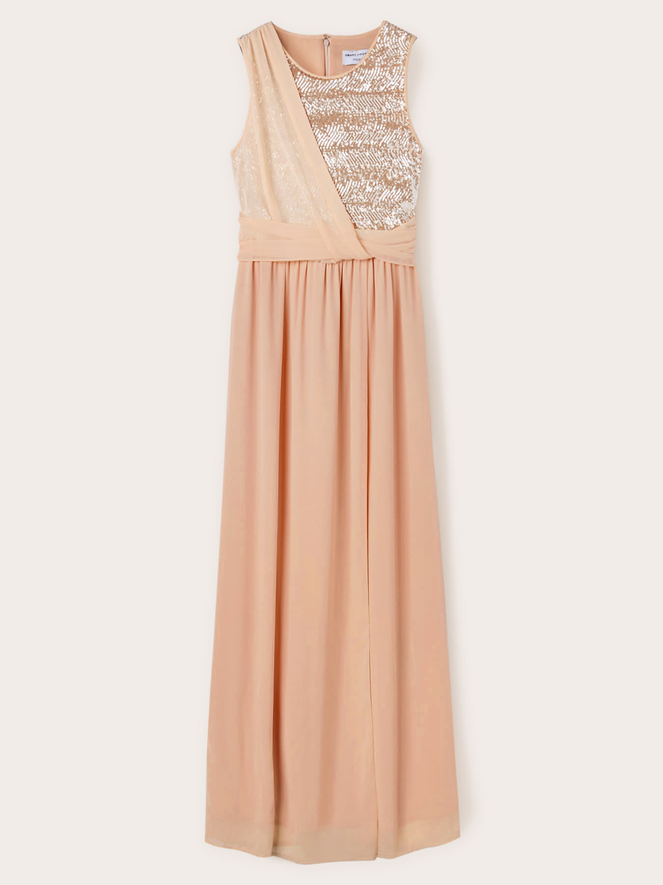 Langes Kleid Peplum mit Full-Pailletten-Bustier image number 4