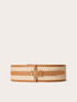 High-waisted raffia-effect belt image number 1