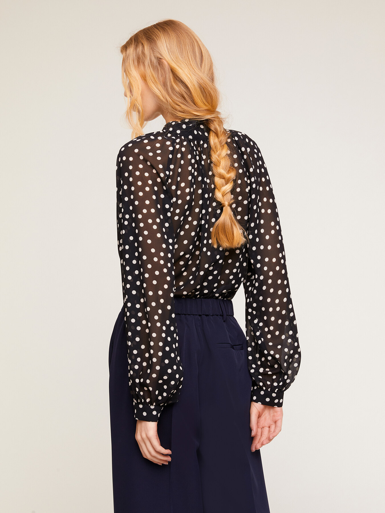 Oversize-Bluse mit Polka-Dot-Print image number 1