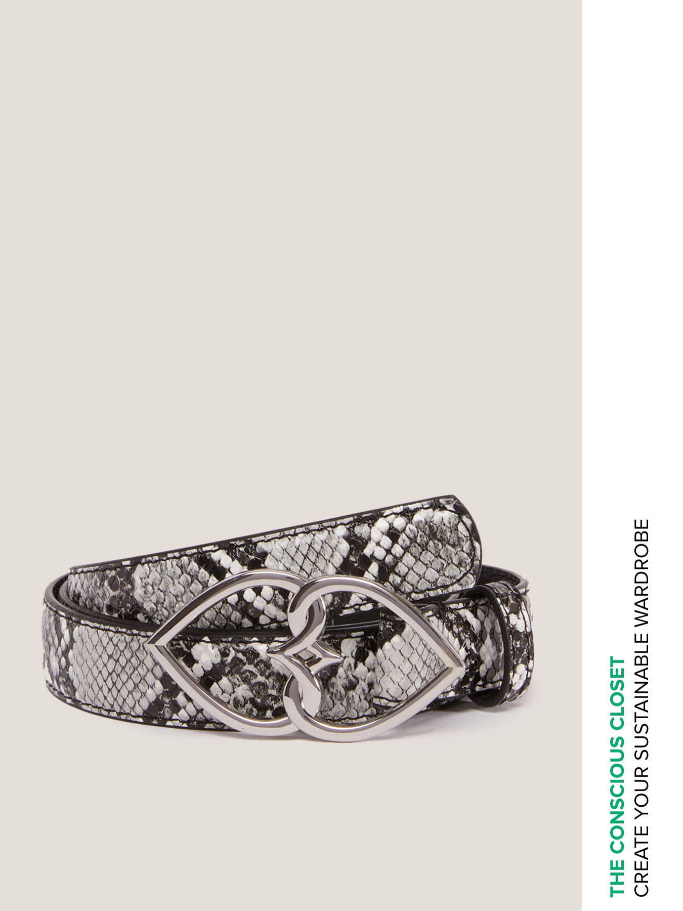 Double Love faux leather belt with animal print image number 0