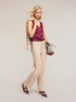 Striped devor&eacute; satin blouse image number 0