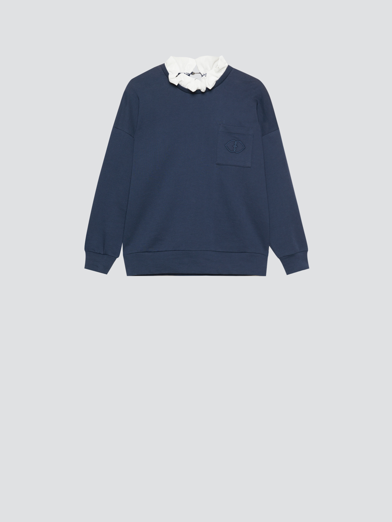 Sweatshirt mit Kragen aus Georgette image number 3