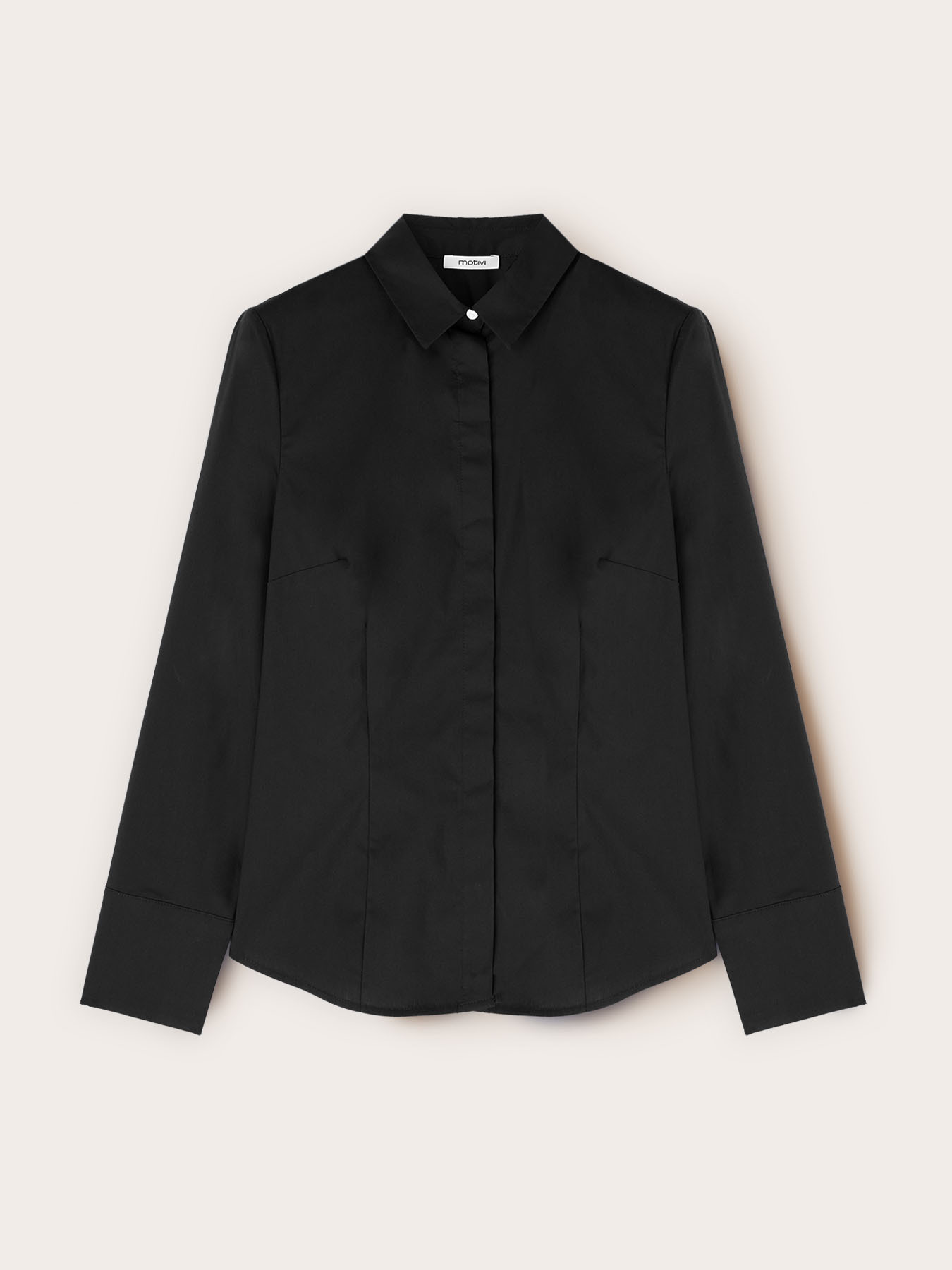 Poplin shirt with hidden buttons image number 4