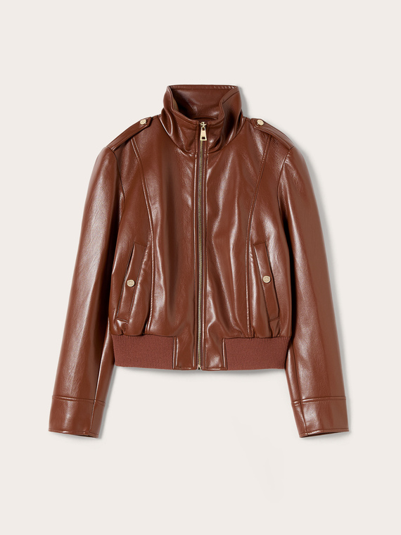 Blouson court avec col montant et zip
