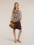 Top en viscose avec imprim&eacute; et drap&eacute; image number 2